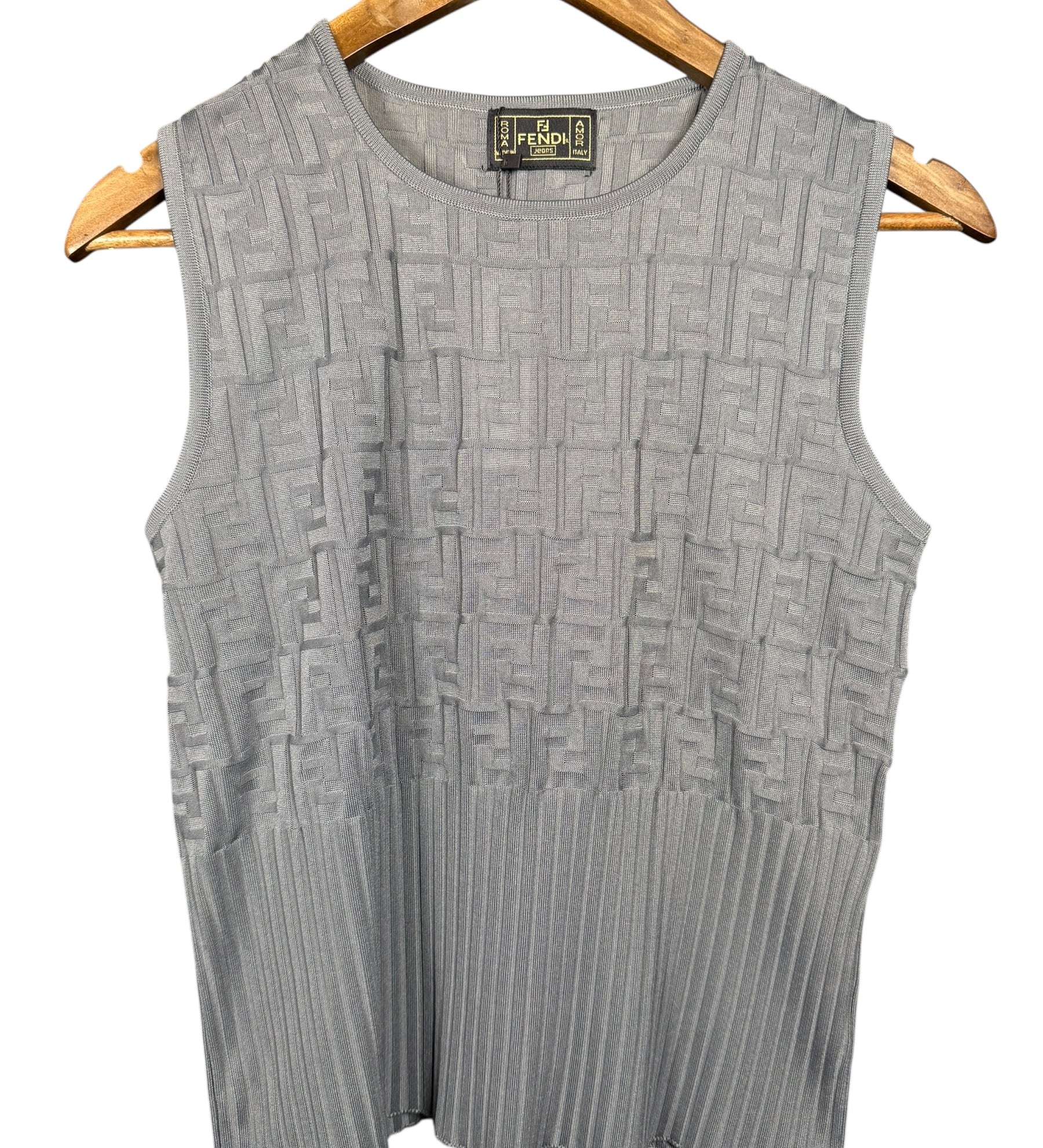 Fendi FF Sleeveless Top Grey