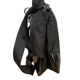 Prada Patent-Trimmed Nylon Crossbody Bag
