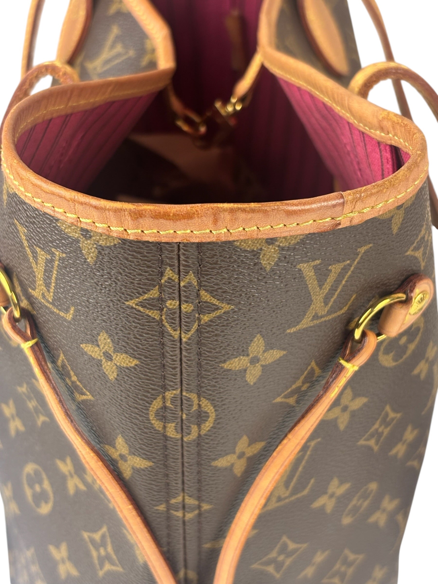Louis Vuitton Monogram Neverful MM Pink Canvas-Lined Tote Bag