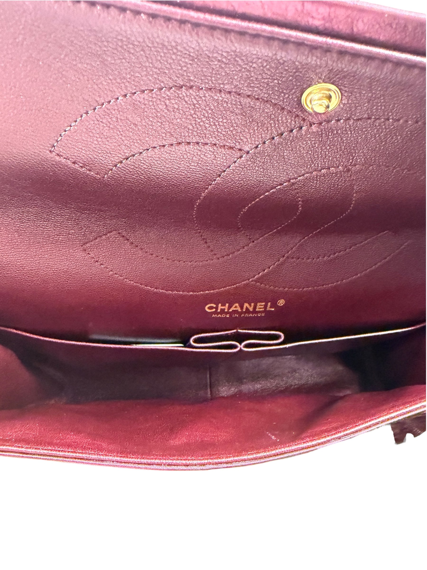 Chanel Patent Burgundy Quilted Leather 2.55 Reissue Double Flap Bag 2008