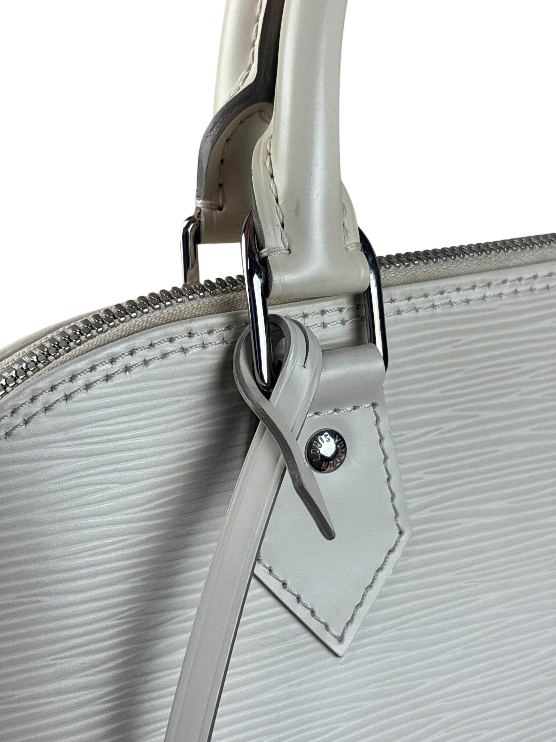 Louis Vuitton White Epi Leather Alma Hand Bag PM