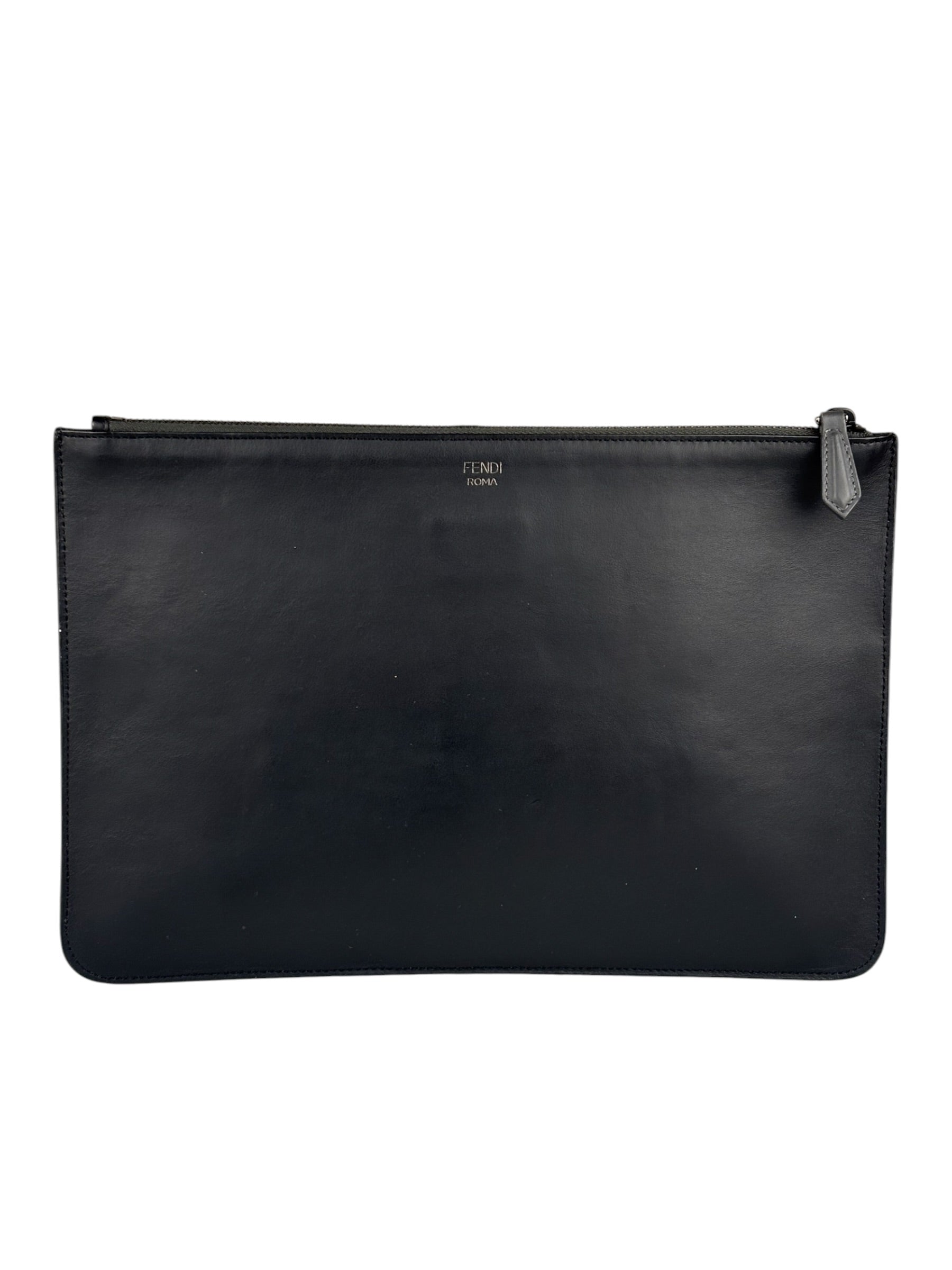 Fendi Black/Grey/White Monster Bag Bugs Eye Pouch