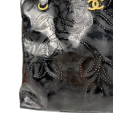 Chanel Black Patent Floral Cutout Tote (Patent Damaged) 2003