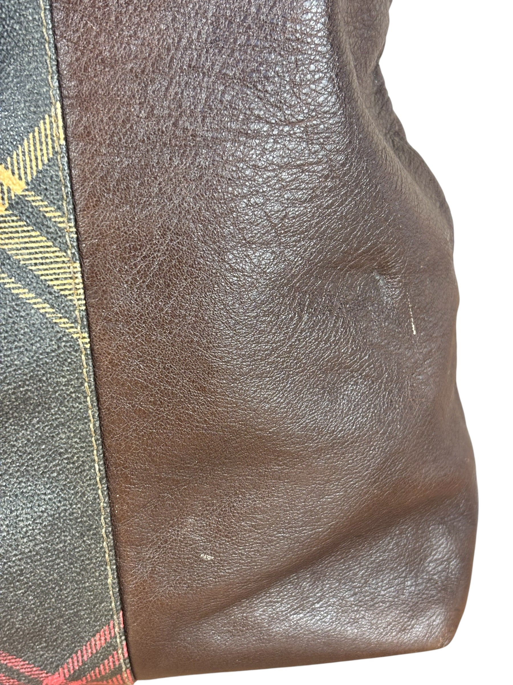 Vivienne Westwood Brown Leather Tartan Shoulder/Tote Bag
