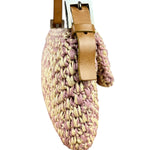 Fendi Raffia Crochet Baguette
