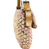 Fendi Raffia Crochet Baguette