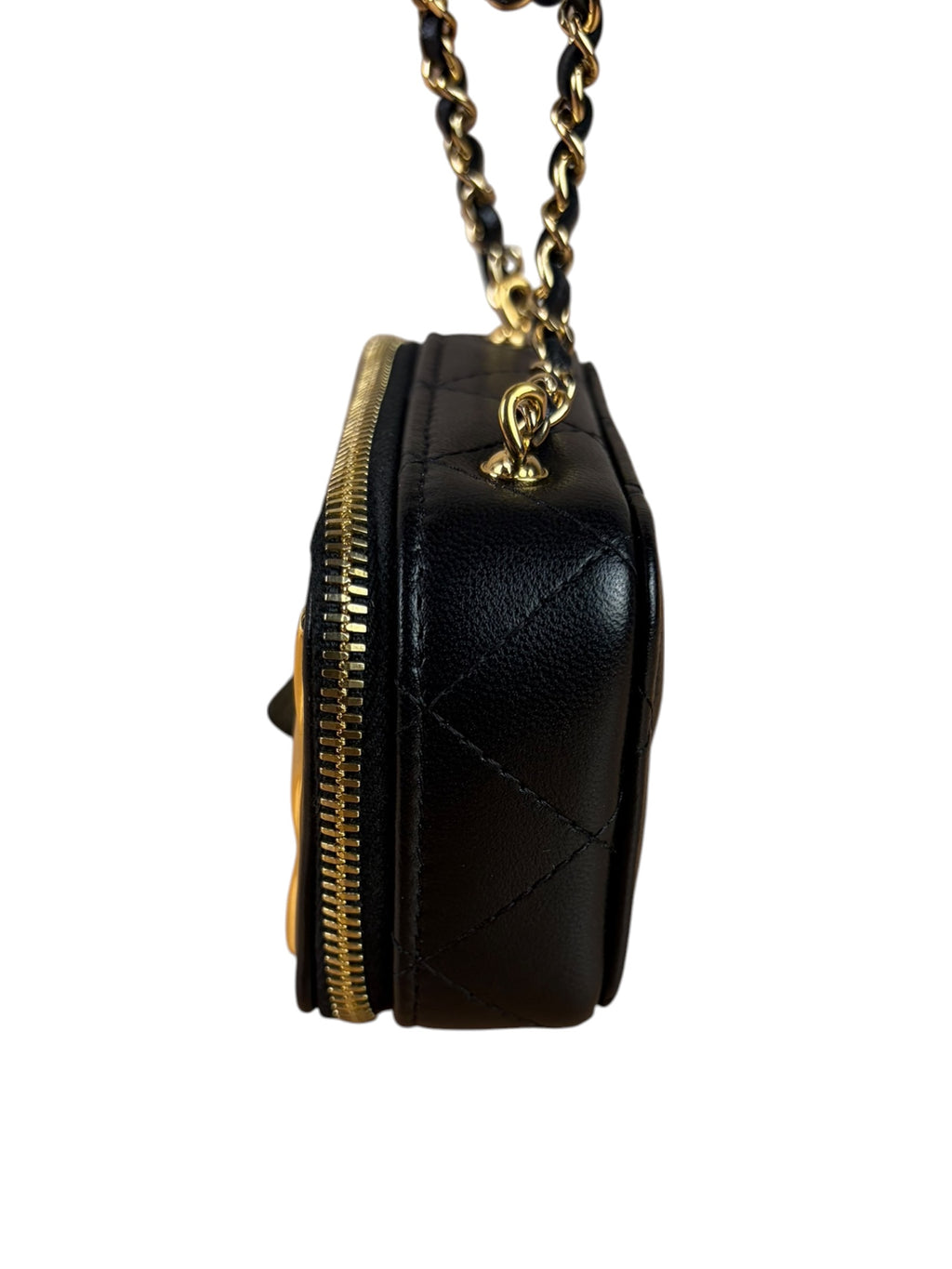 Chanel Black Quilted Leather Golden Plate Nano Vanity Case 2021
