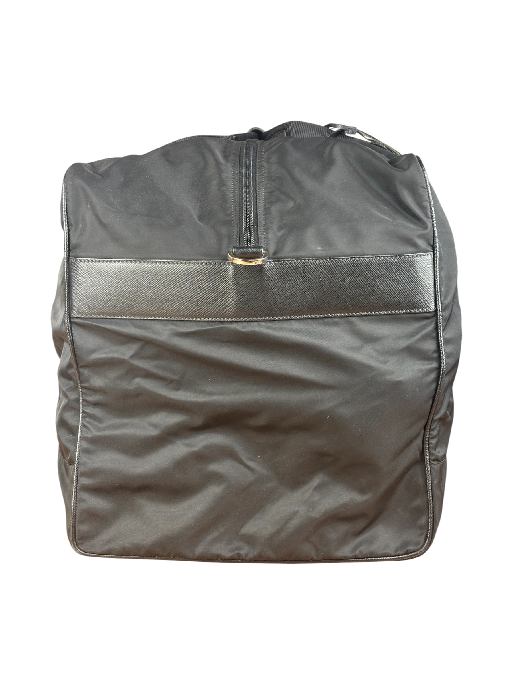 Prada Black Nylon Boston Travel Bag