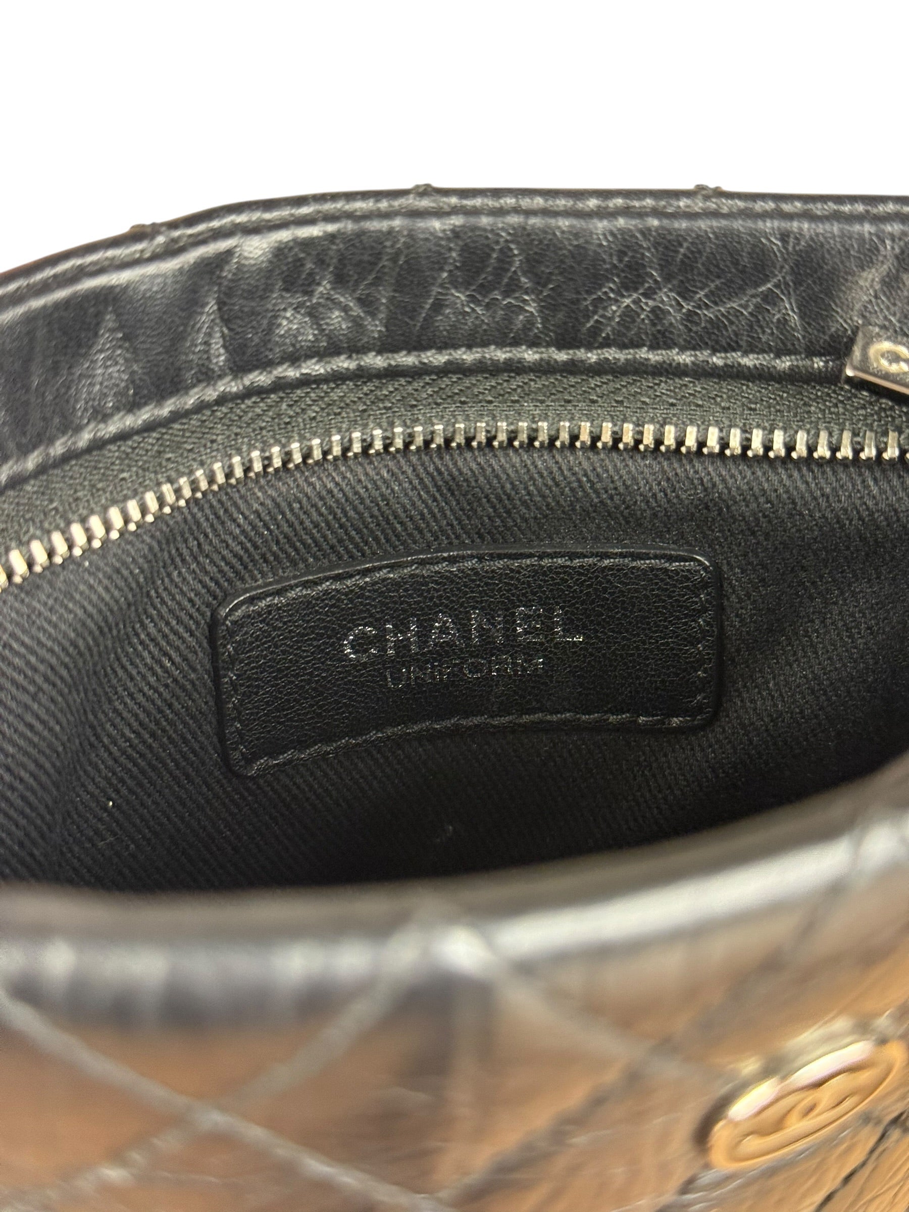 Chanel Black Quilted Leather Uniform Chain Crossbody 2018
