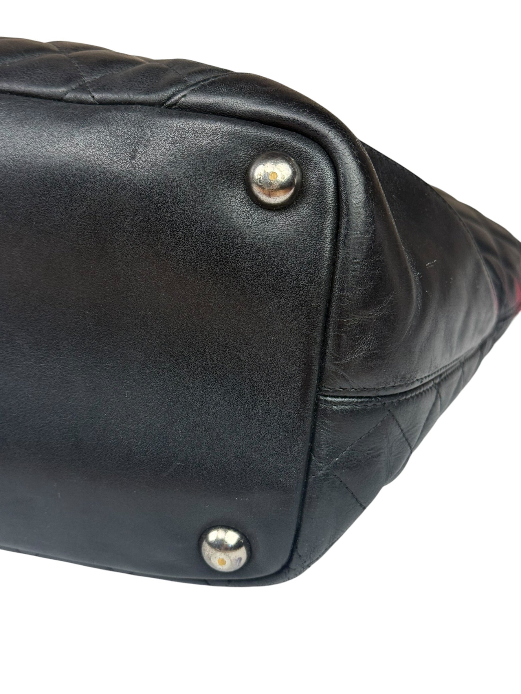 Chanel Black Quilted Leather Ligne Cambon Tote Bag 2004