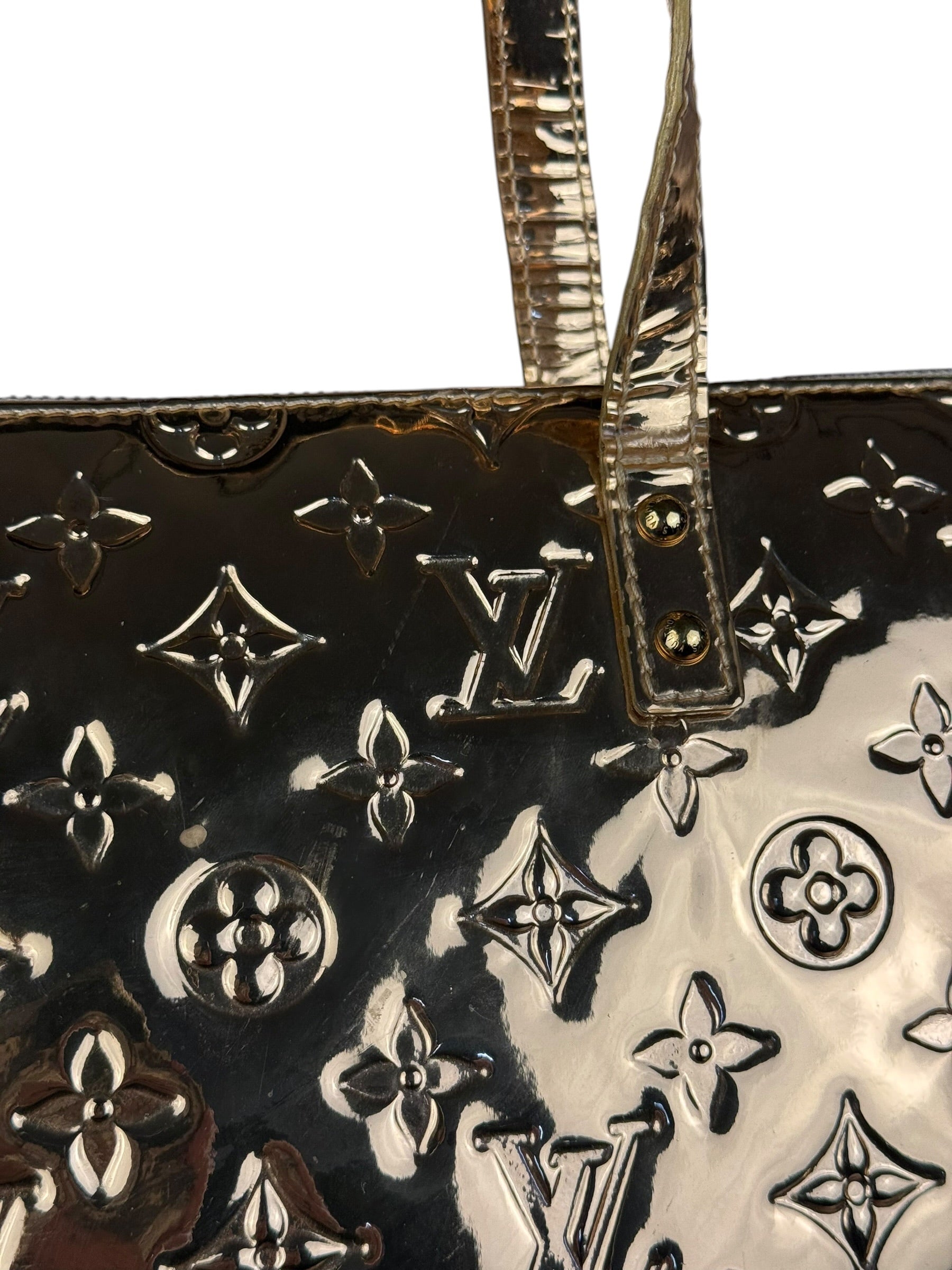 Louis Vuitton Gold Monogram Vernis Miroir Bellevue GM Tote