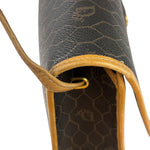 Christian Dior Vintage Brown Leather Honeycomb Shoulder Bag