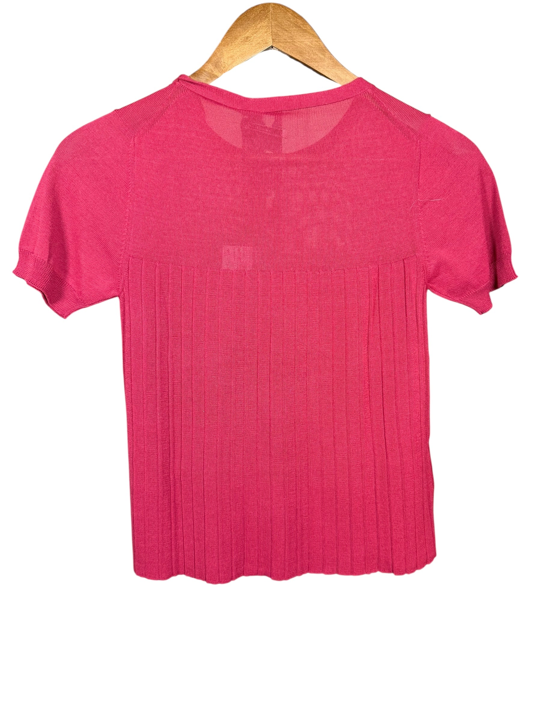 Prada Ribbed Bow Short Sleeve