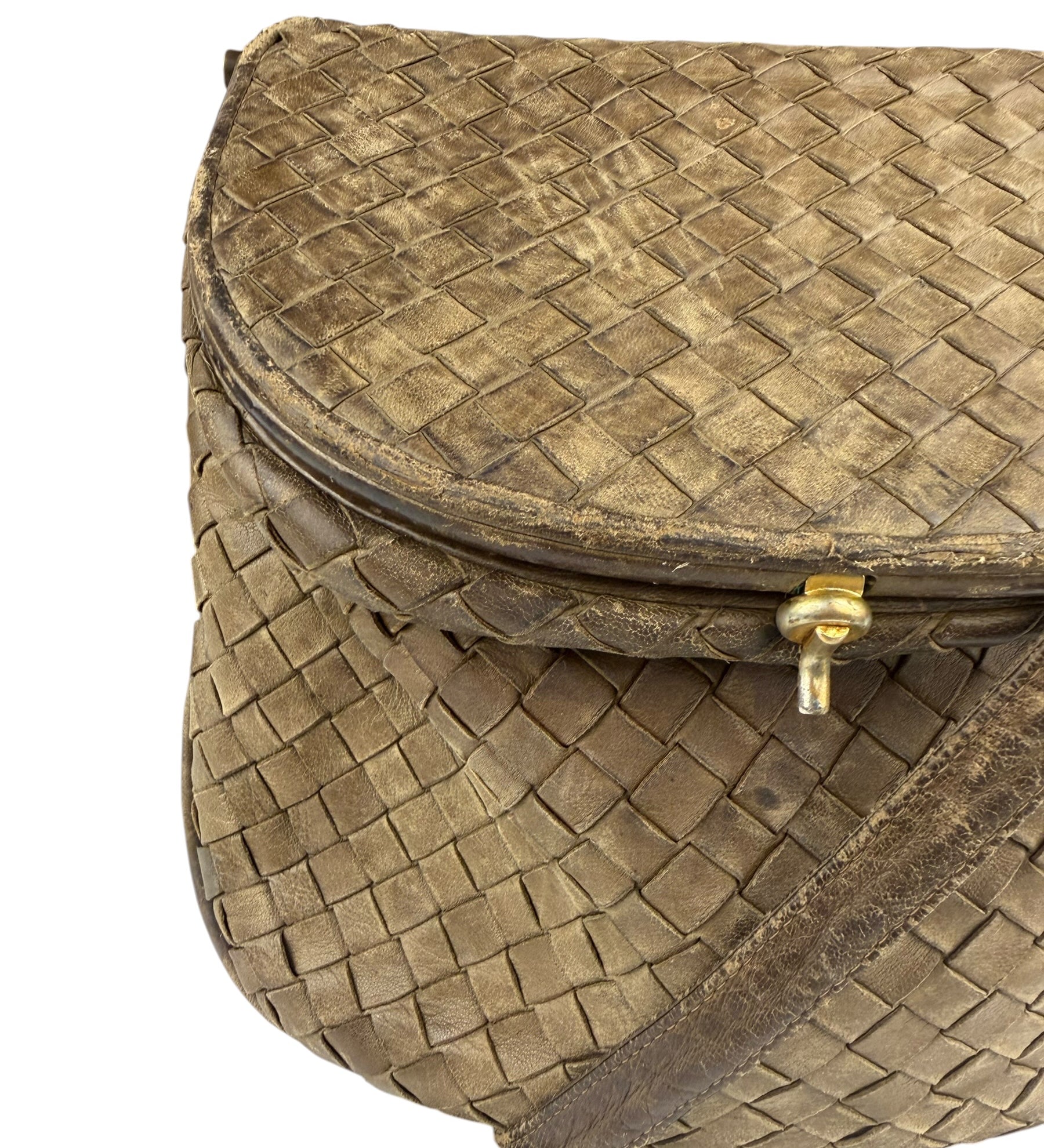 Bottega Veneta Brown Intrecciato Crossbody