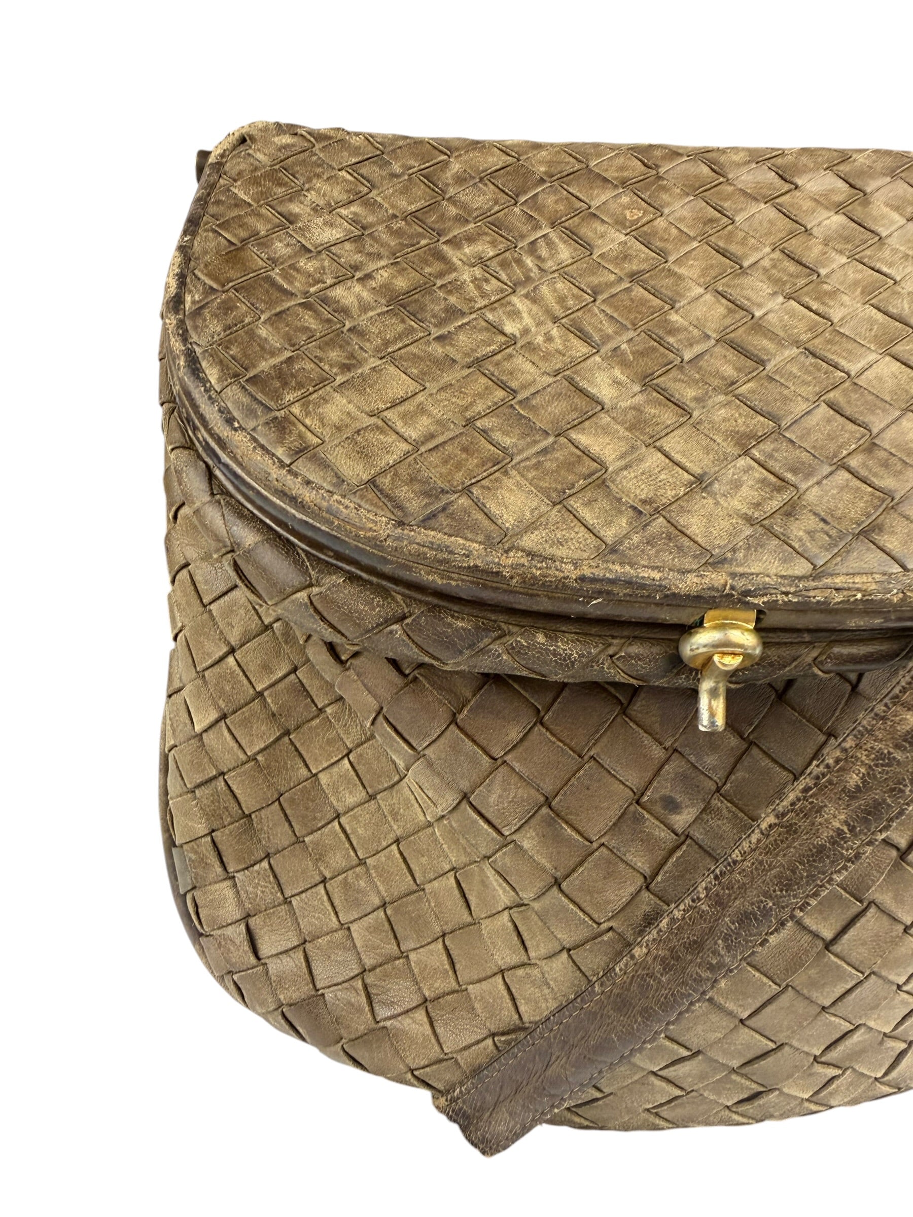 Bottega Veneta Brown Intrecciato Crossbody