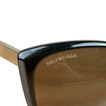 Balenciaga Black/Grey BB0175SA Alternative Fit Square Sunglasses