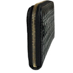 Christian Dior Black Patent Leather Zip-Around Long Wallet