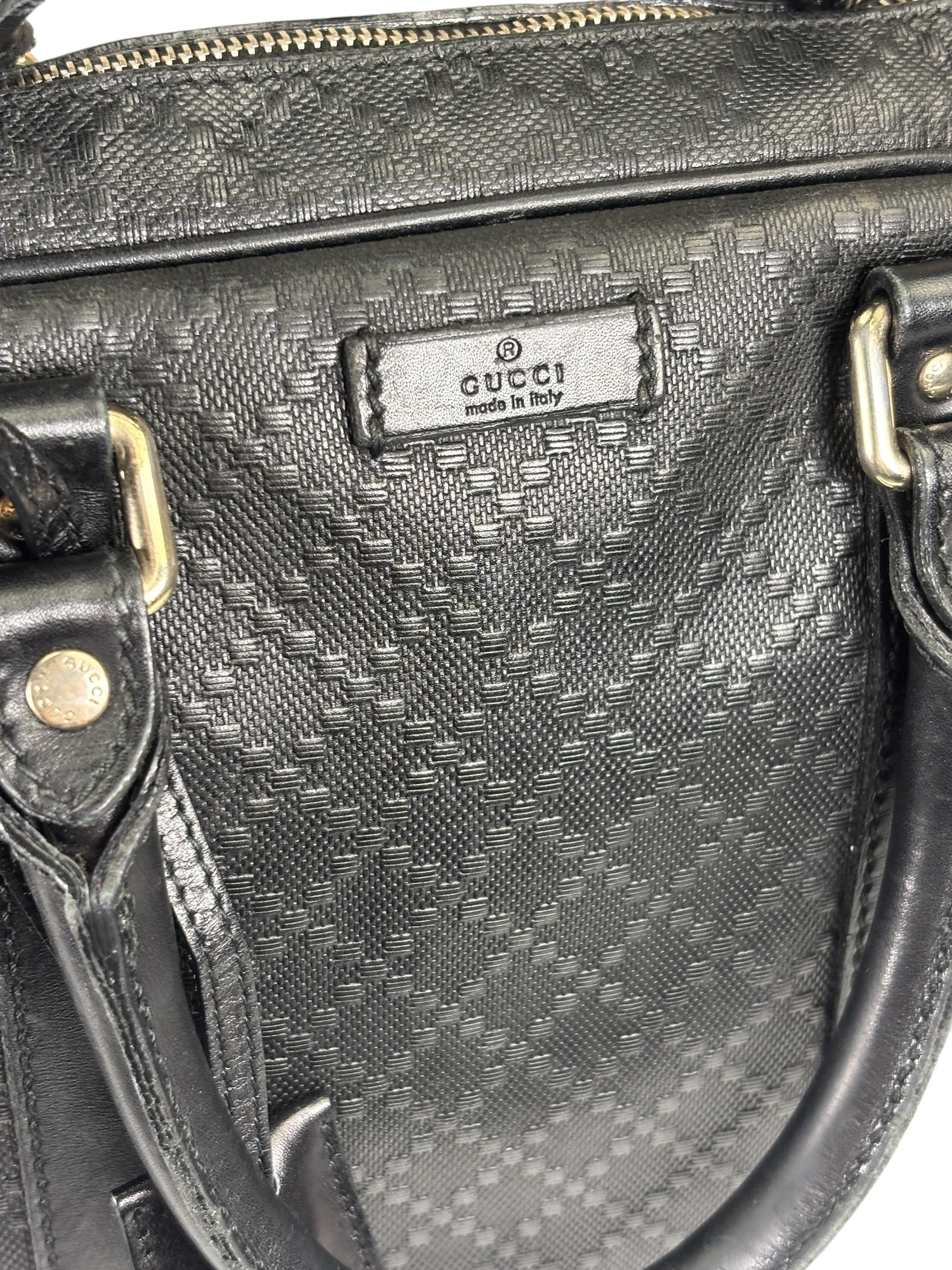 Gucci Black Leather Diamante Briefcase