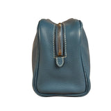 Hermes Blue Leather Cosmetic Pouch