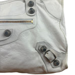 Balenciaga White Leather Giant 21 City Shoulder Bag