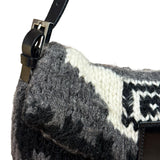 Fendi Vintage Grey/Black Knit Wool Baguette