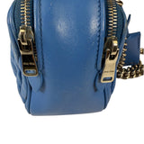 Miu Miu Blue Matelassè Leather Crossbody Bag