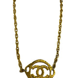 Chanel Vintage CC Gold-Plated Pendant Costume Necklace