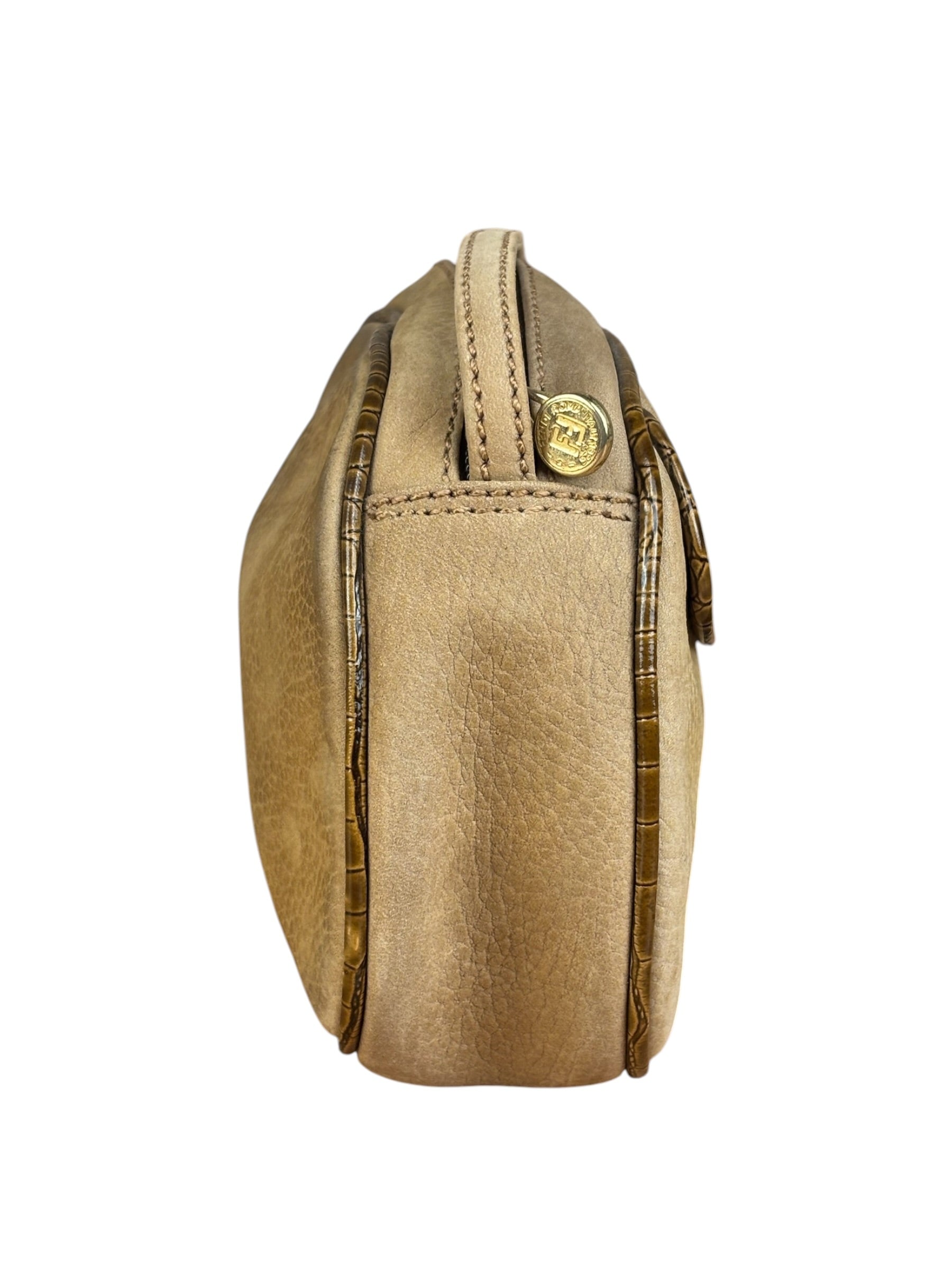 Fendi Vintage Brown Janus Crossbody Bag
