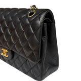 Chanel Black Quilted Leather Classic Medium Double Flap Bag 2014