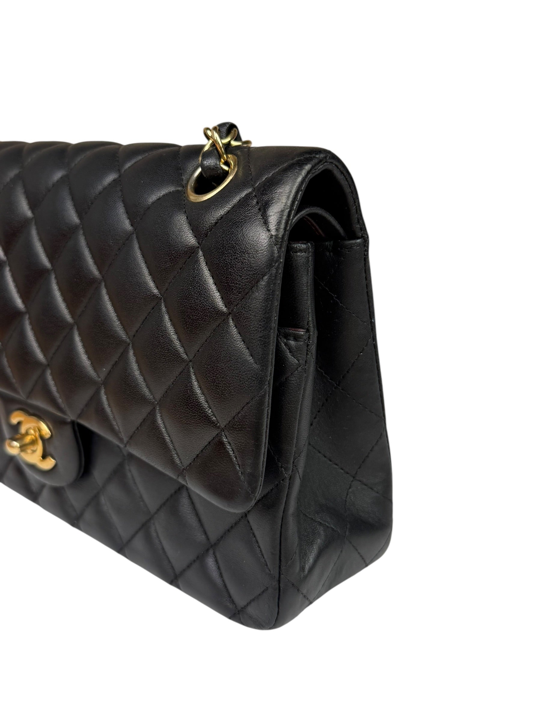 Chanel Black Quilted Leather Classic Medium Double Flap Bag 2014