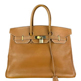 Hermes Birkin 35 Gold Brown Togo Leather Handbag 2001