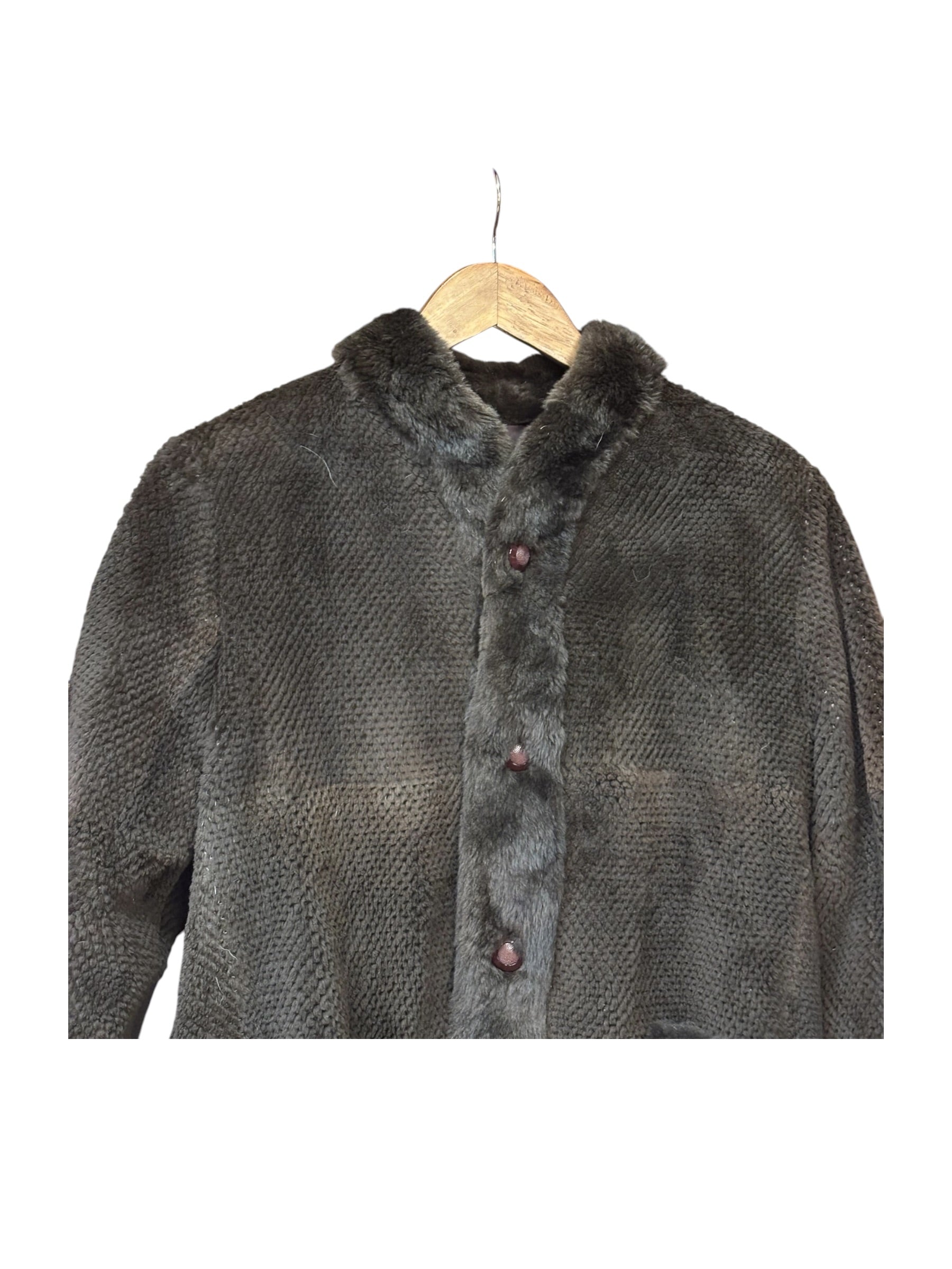 Flash Moonbat Brown Rabbit Fur Reversible Coat