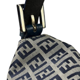 Fendi Navy Leather Trim Baguette