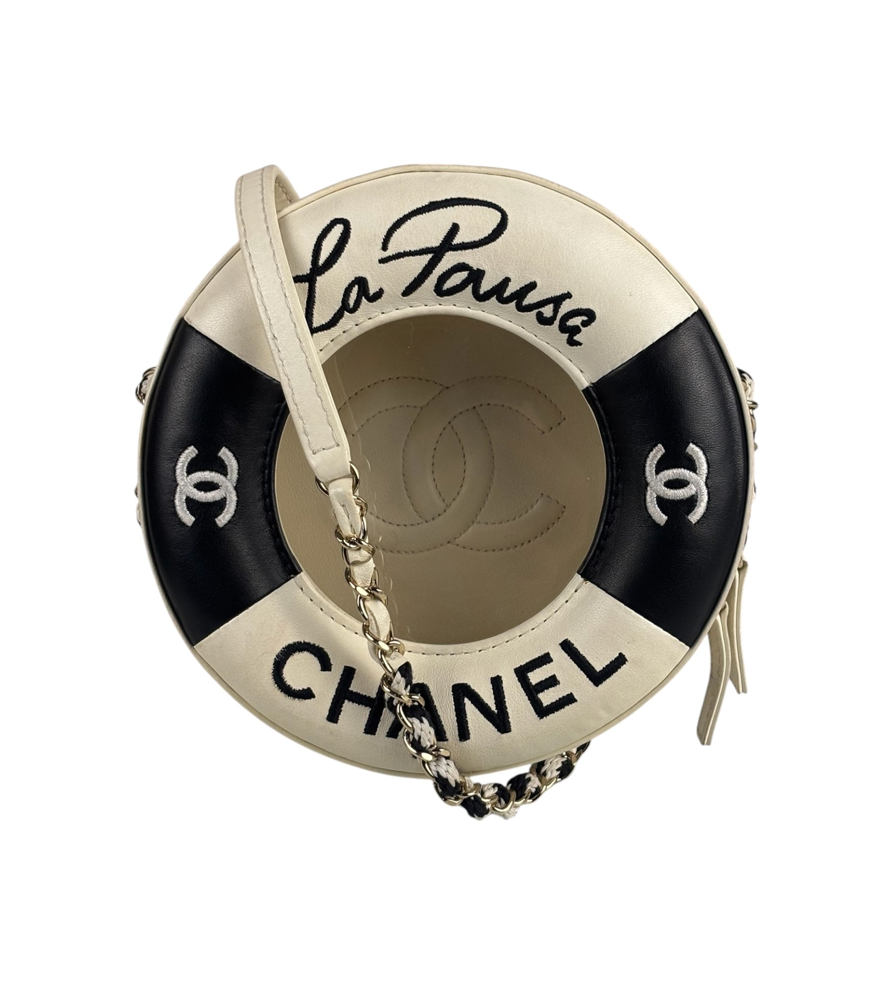 Chanel Limited Edition Lifesaver Round Crossbody Black 2017