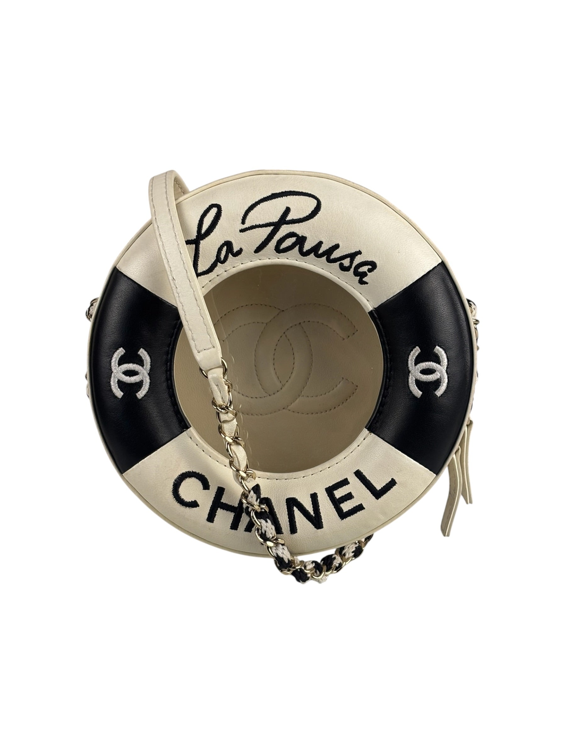 Chanel Limited Edition Lifesaver Round Crossbody Black 2017