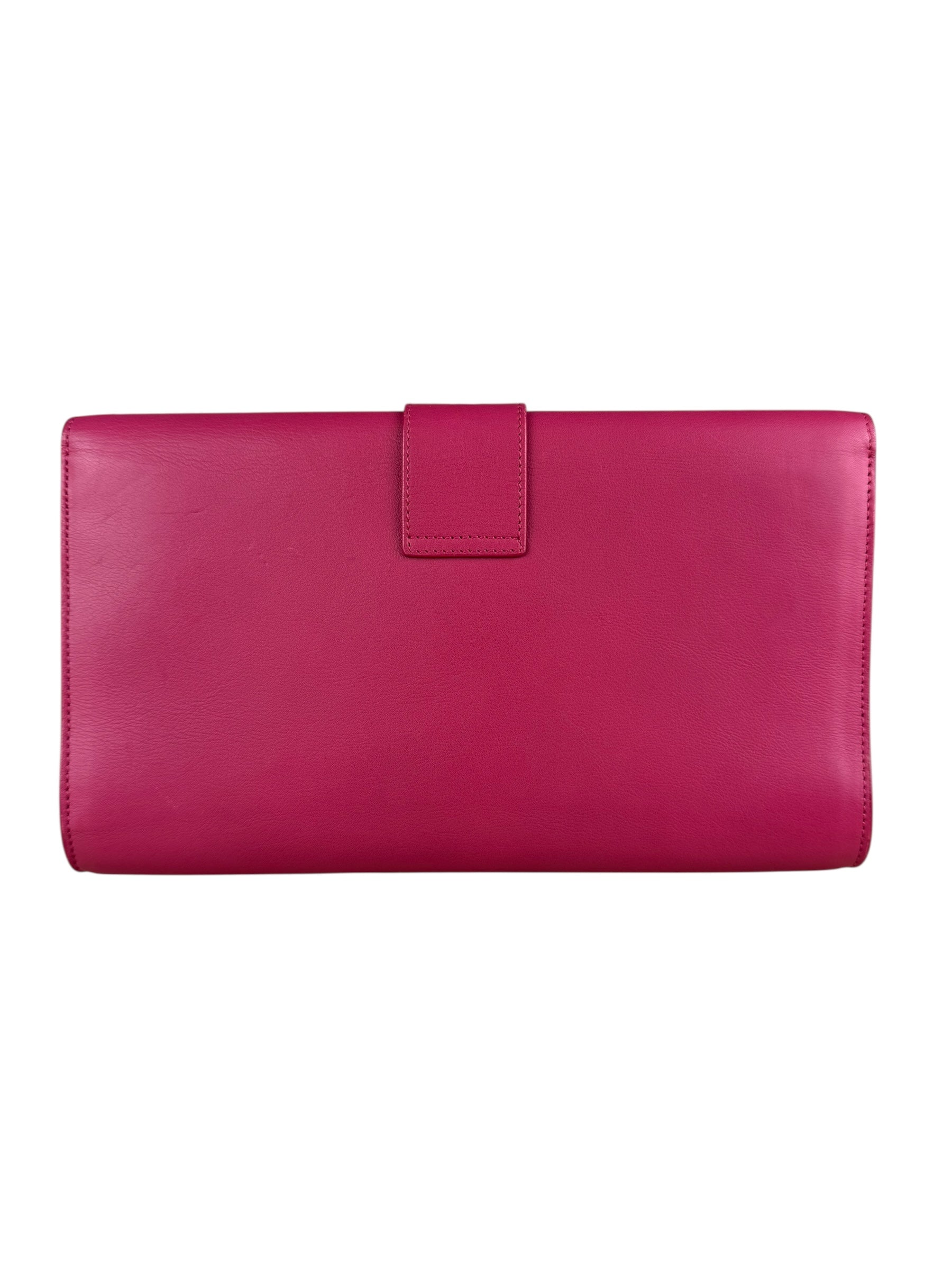 Saint Laurent Pink Leather Y Ligne Clutch