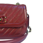 Chanel Burgundy Chevron-Quilted Leather Flap Crossbody 2018