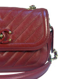 Chanel Burgundy Chevron-Quilted Leather Flap Crossbody 2018