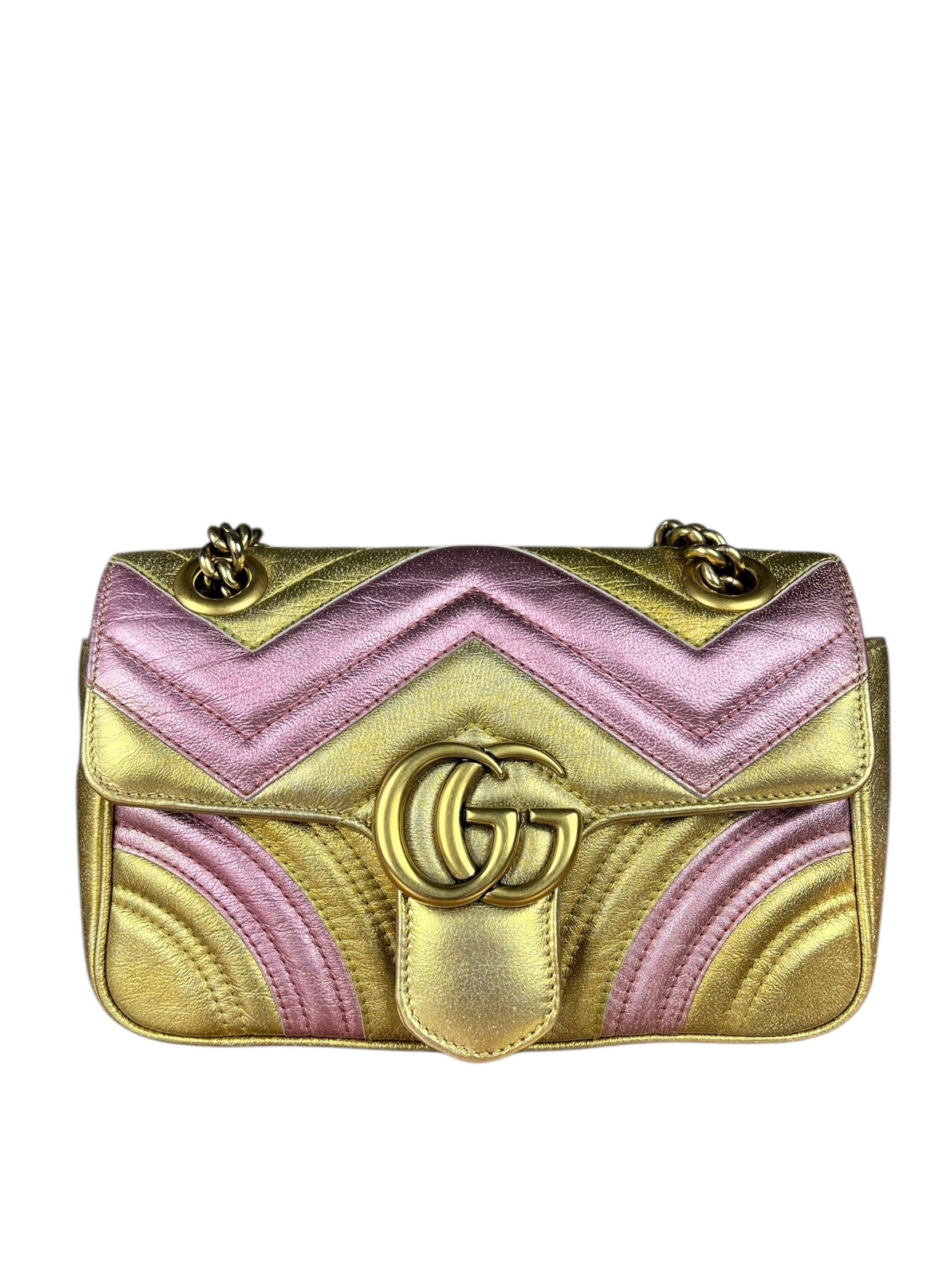 Gucci GG Metallic Marmont S Flap Bag