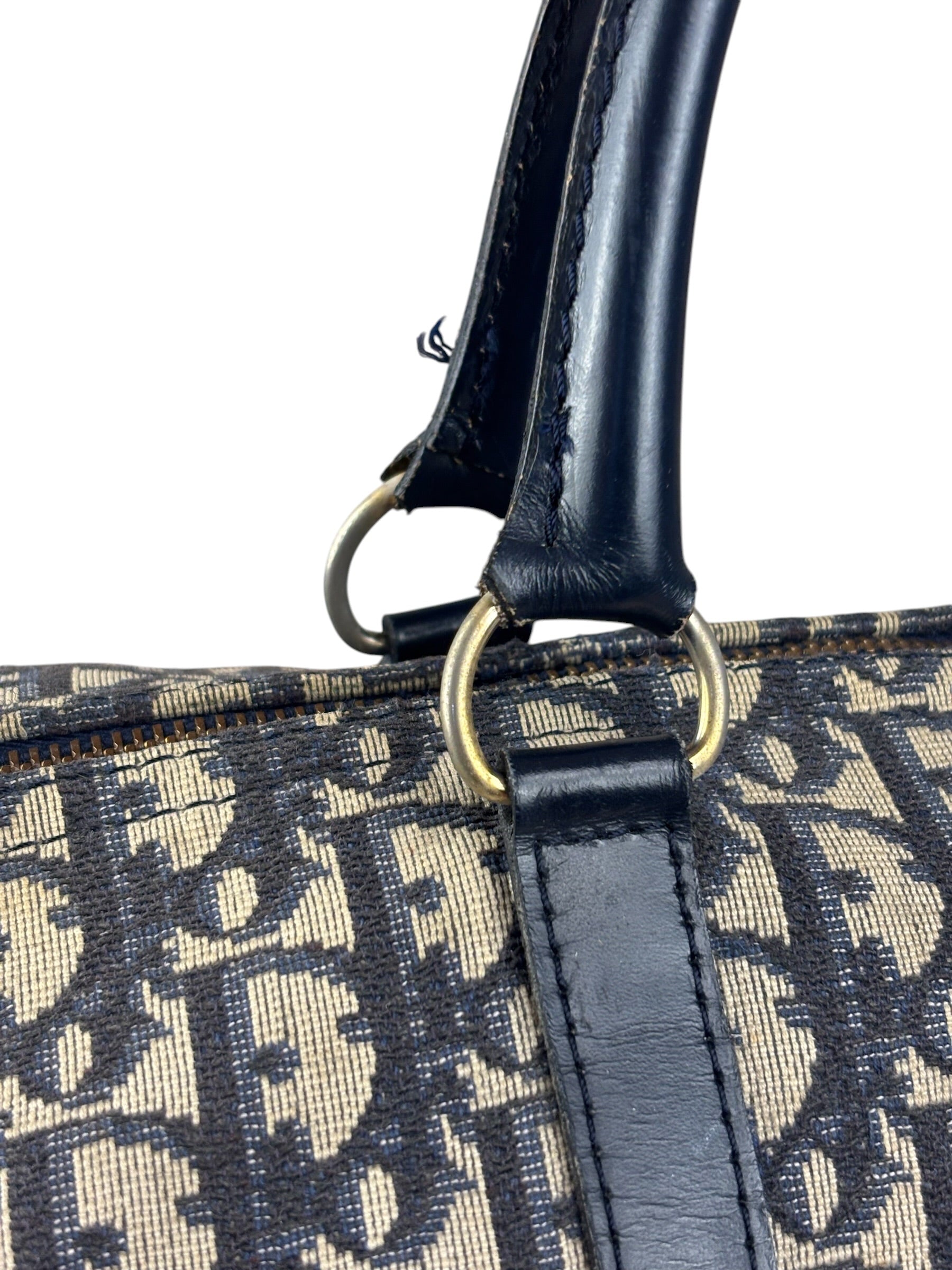 Christian Dior Vintage Navy Blue Trotter Boston Bag