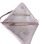 MCM Pink Triangle Logo Fold-Over Shoulder Bag