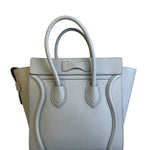 Celine Grey Pebbled Leather Luggage Micro Tote