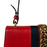 Gucci Red Leather Sylvie Buckle Shoulder Bag