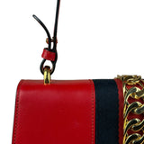 Gucci Red Leather Sylvie Buckle Shoulder Bag