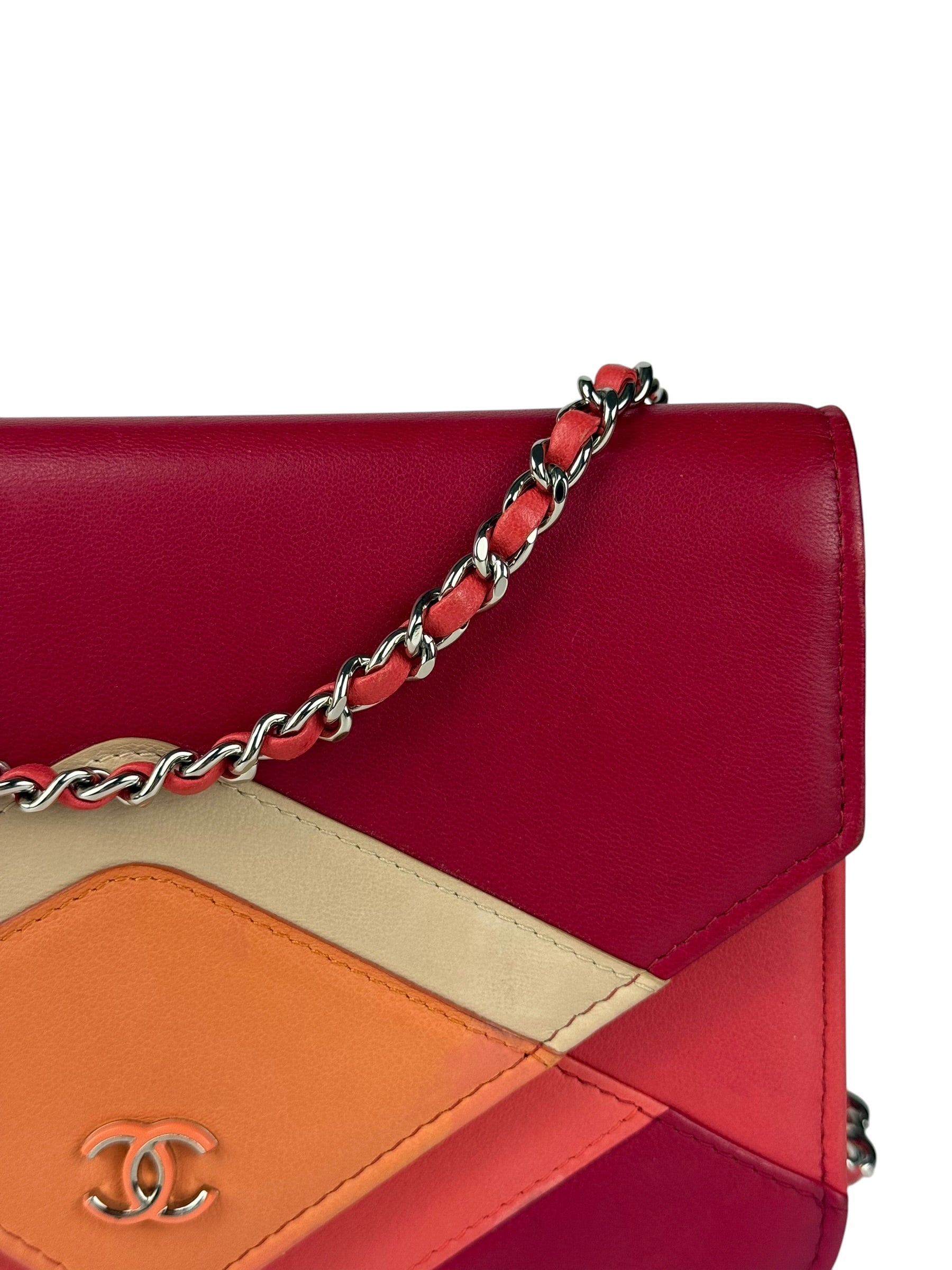 Chanel Pink Leather Wallet on Chain Crossbody Bag 2017