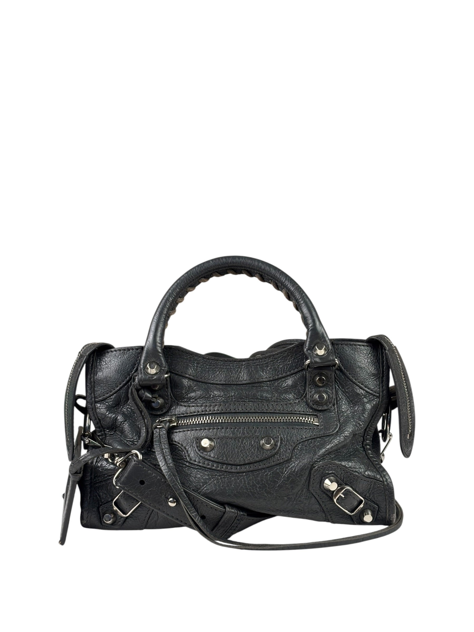 Balenciaga Grey Calfskin Mini Le City Bag