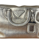 Prada Vintage Metallic Gold Leather Satchel Handbag