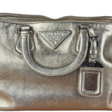 Prada Vintage Metallic Gold Leather Satchel Handbag