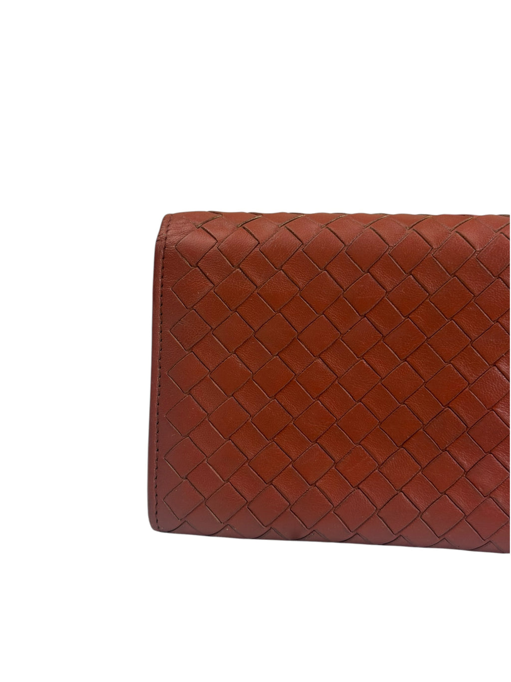 Bottega Veneta Clay Red Intrecciato Continental Long Wallet