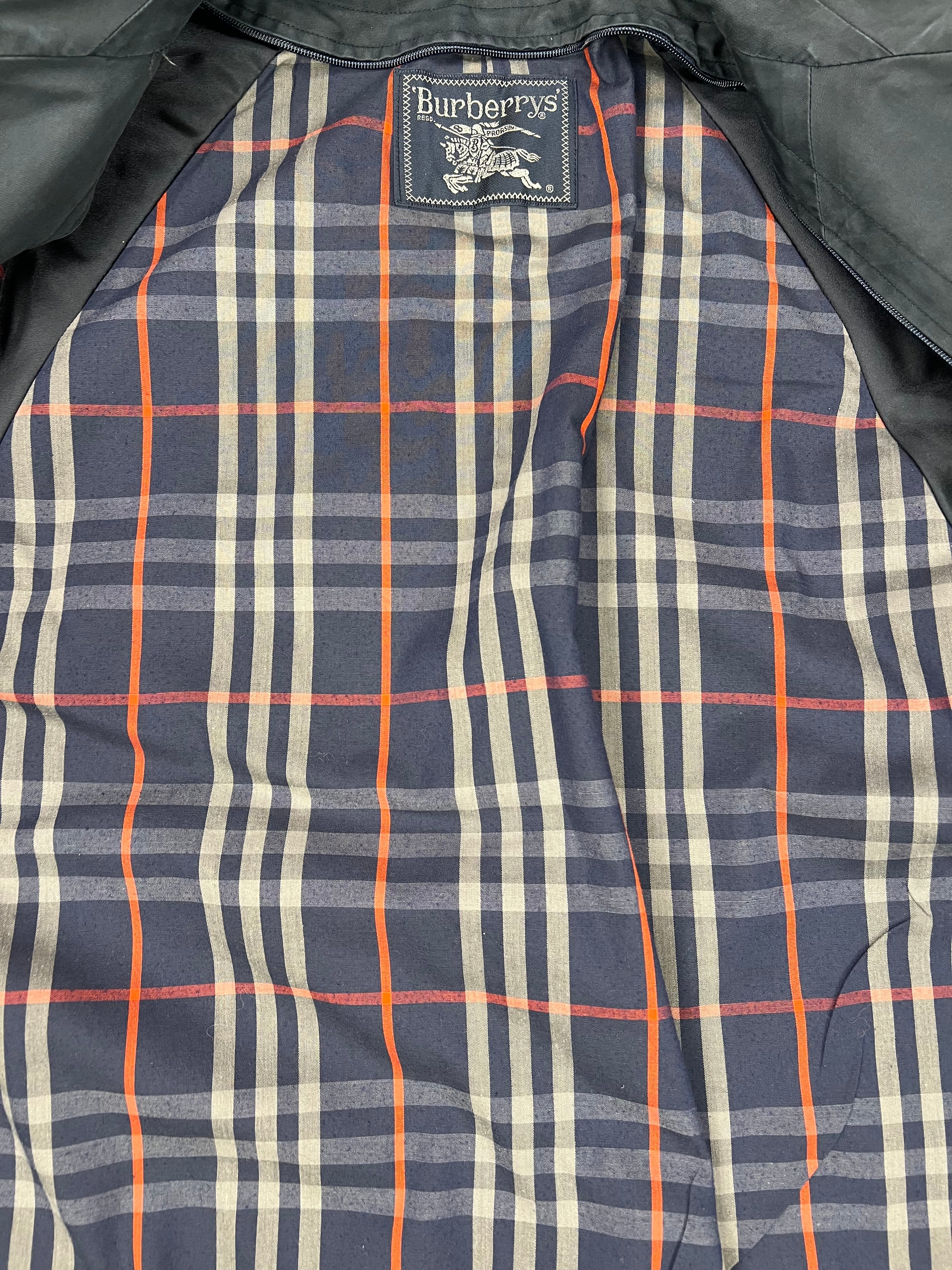 Burberry Vintage Dark Navy Mid-Length Trench Coat